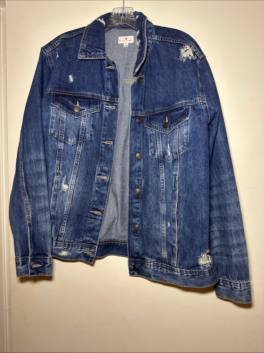 True Craft Women’s Distressed Blue Denim Jacket